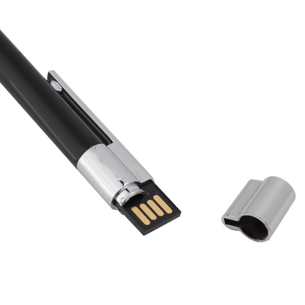 Ultra Fine 2 In 1 U Disk+Ball Pen USB2.0 Flash Dirve Pen(Black 32G)