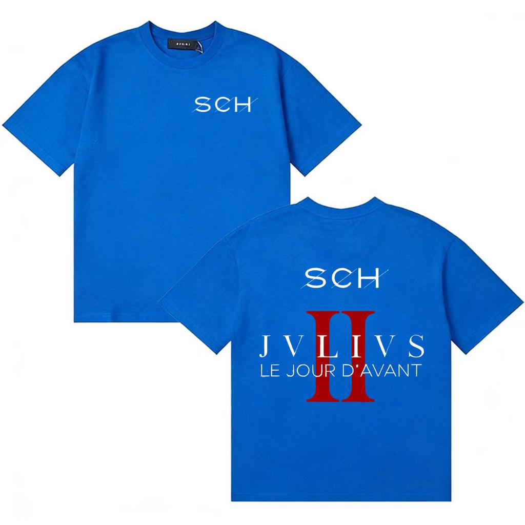Rapper SCH Album JVLIVS Graphic Harajuku Casual Oversized Retro TShirt for Unisexs Women Y2K Cozy Cotton Summer Streetwear Tshrit