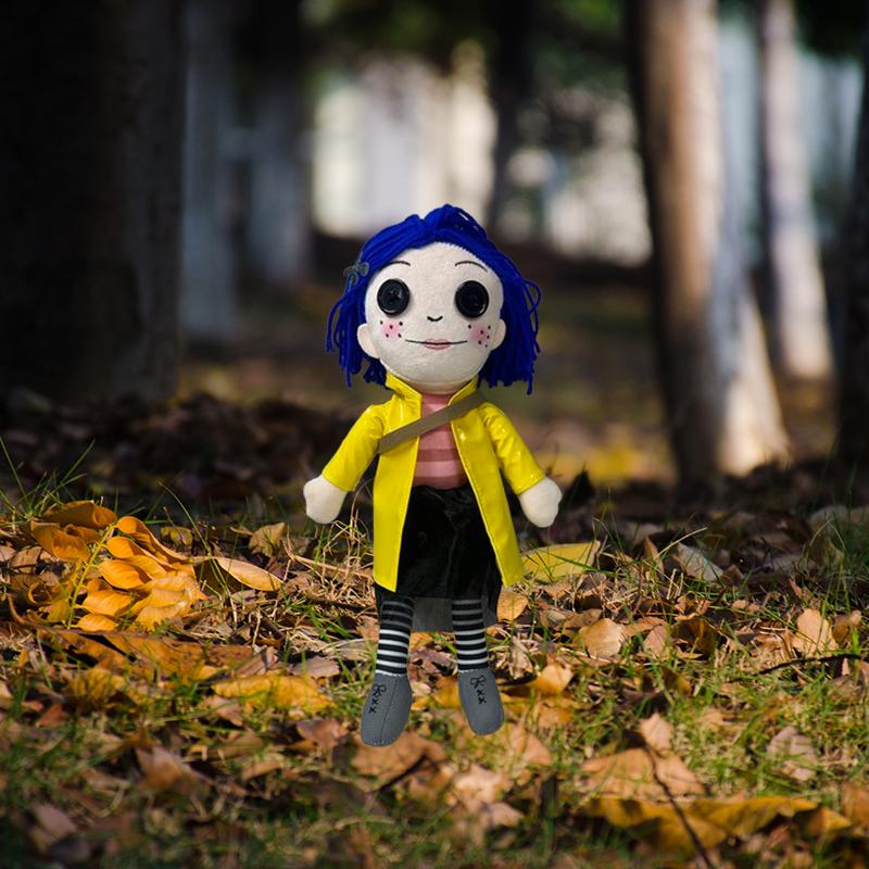 New Coraline Button Eyes Plush Doll Soft Stuffed Rag Toy Horror Movie Figure Collectible Gift For Fans And Kids