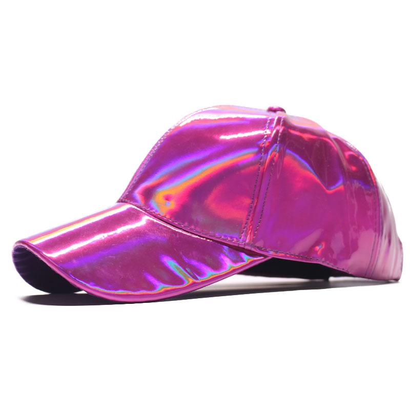 Colorful patent leather baseball cap, unisex street style shiny duckbill cap, suitable for outdoor sports and sun protection