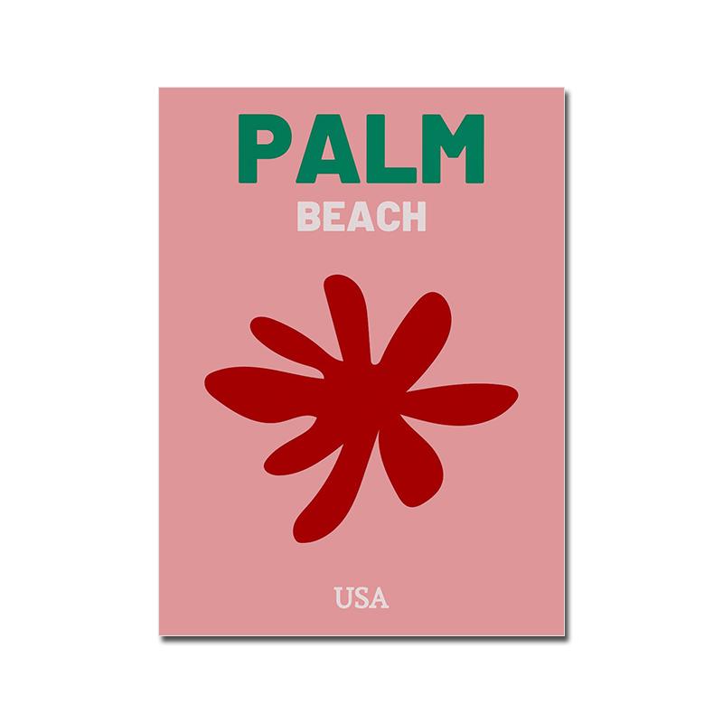 Colorful Travel Poster Maximalist Art Print Mykonos Ibiza Maimi Bondi Canvas Painting Wall Picture For Living Room Bedroom Decor