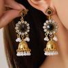 Cross-Border Ethnic Tassel Rhinestone Pearl Earrings for Women - Luxurious, Trendy Retro Studs