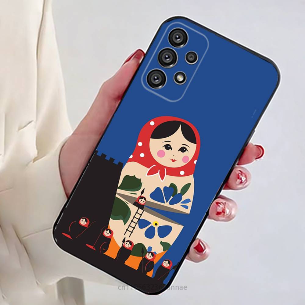 Cute Cool Russian Art Matryoshka Phone Case For Samsung Galaxy A54,34,24,73,53,52,52S,04S,04E,A72 Cover