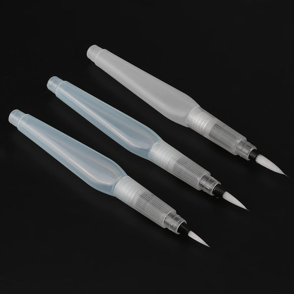 3 Pcs Refillable Water Brush Pen Art Crafts Tool Watercolor Painting Calligraphy Ink Set