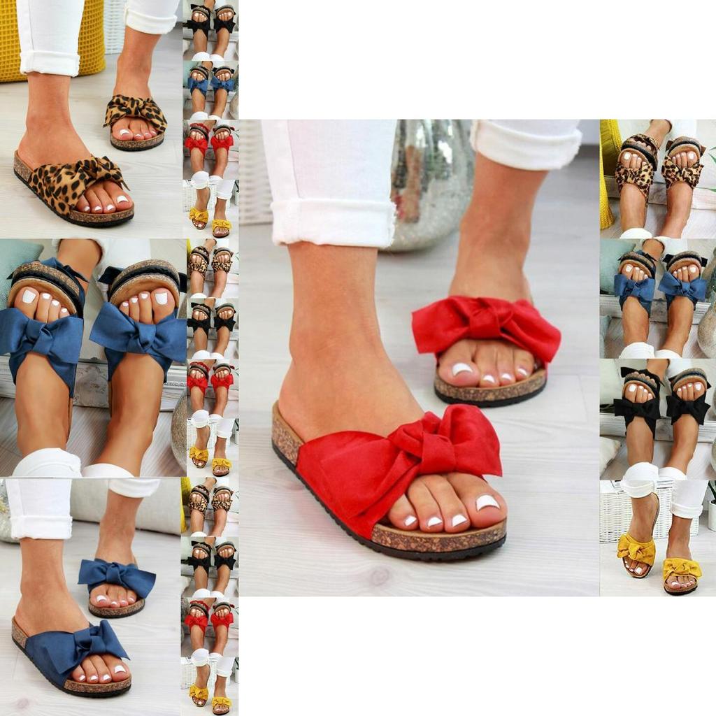 Women Flatform Bow Slides With Breathable Design For Summer Comfort**