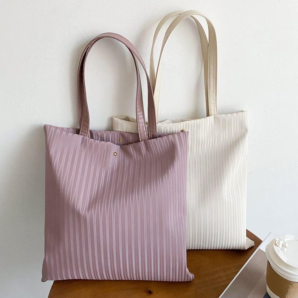 

Girls Large Capacity Shopping Shoulder Bag Solid Color Handbags Tote Pouck