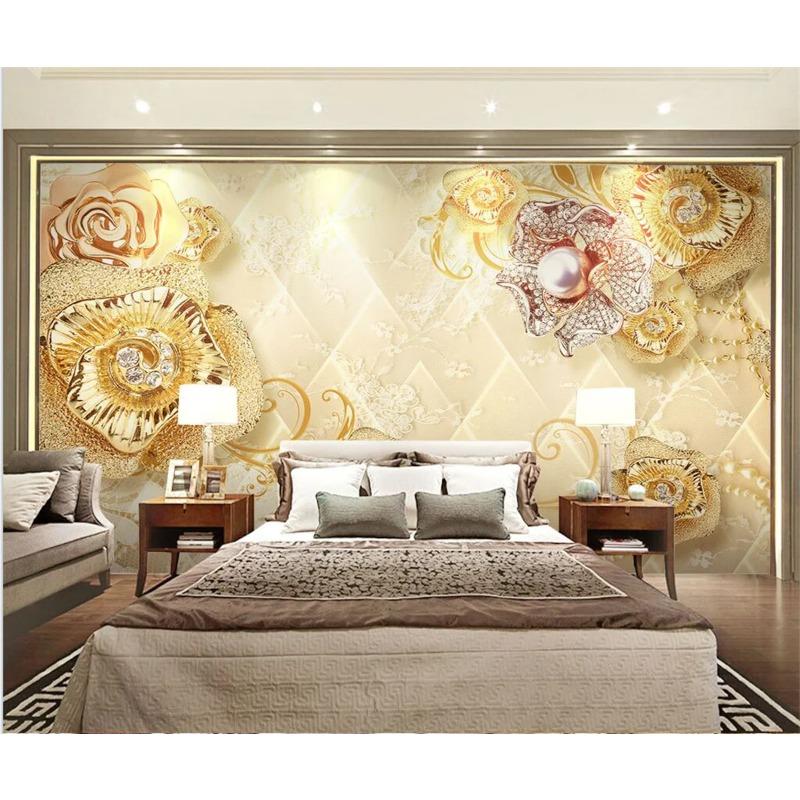 Modische, exquisite Schmuck-Tapete mit Blumenmotiv, luxuriöse Soft-Pack-Tapete mit Blumenmotiv, für Wohnzimmer, Schlafzimmer, Heimdekoration