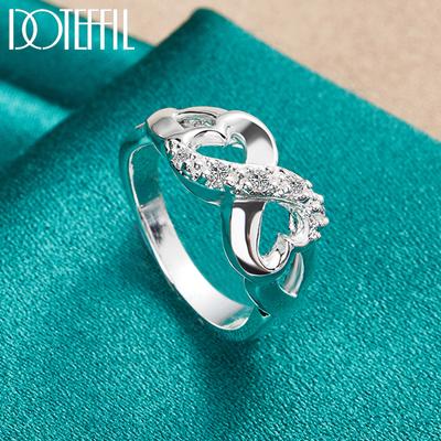 925 Sterling Silber AAA Zirkon Herz-förmigen Ring, Modische Hochzeit Schmuck