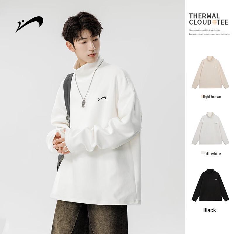 Guiren Niao Men s Thermal Semi-Turtleneck Long Sleeve Tee L