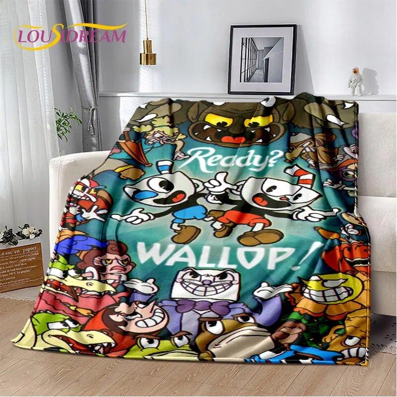Cuphead and Mugman,Game Gamer Soft Plush Blanket,Flannel Blanket Throw Blanket for Living Room Bedroom Bed Sofa Picnic Cover Kid