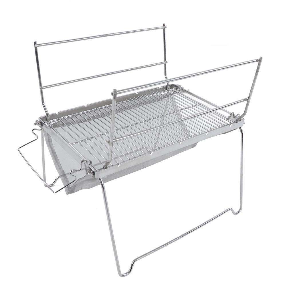 Camp Grill Grate Stainless Steel Temperature Resistance Foldable Portable Silver Barbecue Grill for Cooking