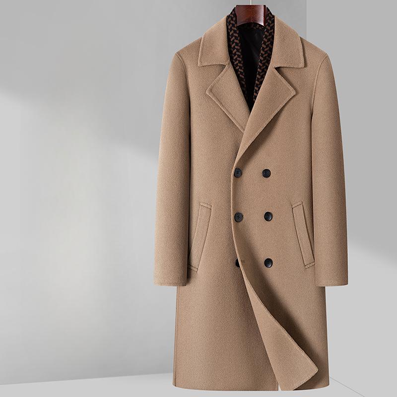 Double-breasted Men's Double-sided Woolen Coat Business Casual Suit Woolen Coat Men's Trench Coat