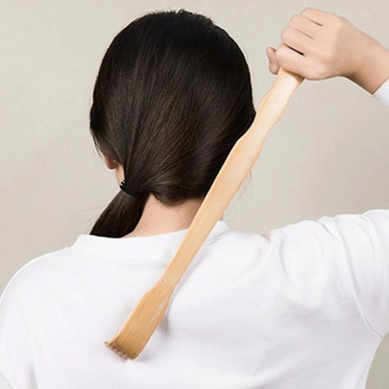 Bamboo Back Scratcher Massage Roller Long Wooden Body Scraper Large Size for Men & Women Comfortable Relief for Back Itch