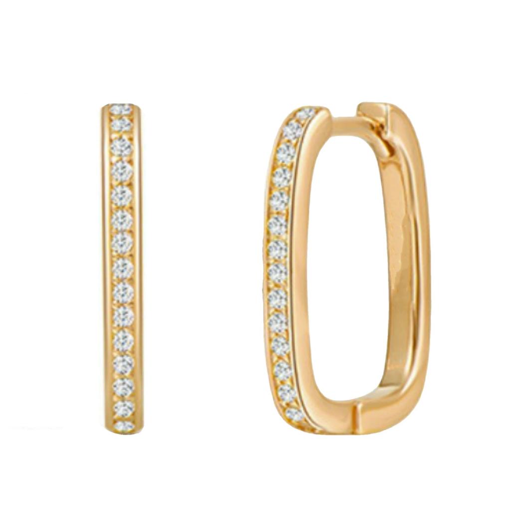 925 Sterling Silver Simple Personality U-Stripe Hoop Earrings for Women Girls Fashion Earrings Jewelry Gifts