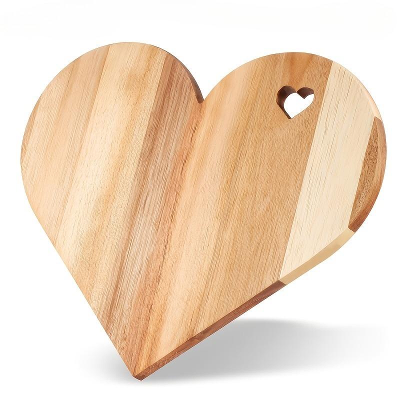 

1PC Heart-shaped Acacia Wood Cutting Board, Food-grade Bread and Cheese Tray with Heart-shaped Openings
