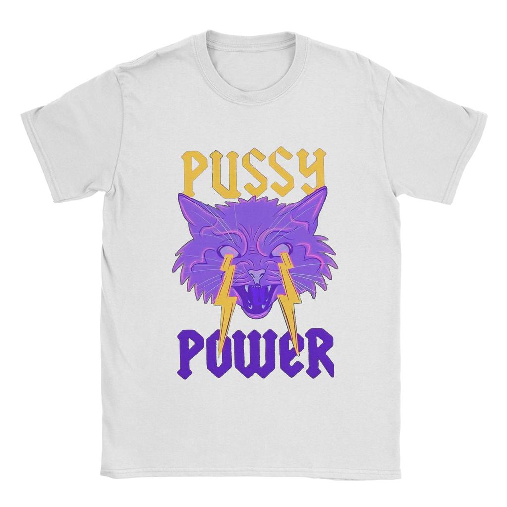 Casual T-Shirt Beach Pussy Power  Trendy Cool T-Shirts  Funny Cotton Tee Shirt for Men Aesthetic Printed Short Sleeve Top Tees