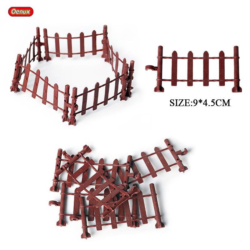 Oenux Home Decoration Equestrian Fencing Palm Trees Simulation Farm Cow Horse Animal Model Action Figures Miniature Cute Kid Toy