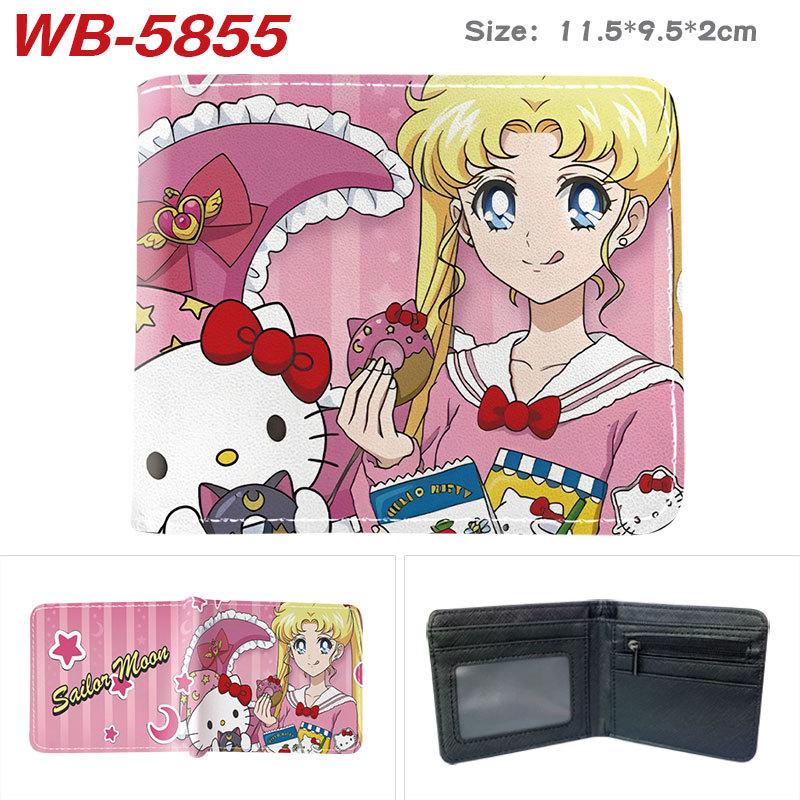 Sailor Moon Wallet Summer New Cartoon Print Bifold Cute Short Purse for Teens Students Boys Girls