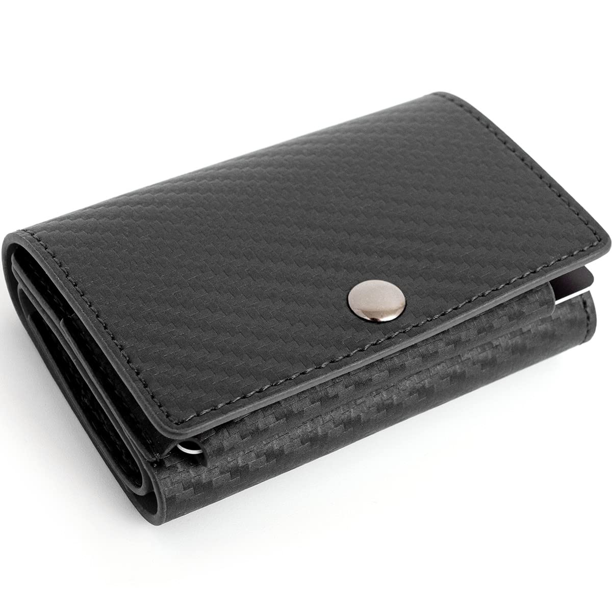 

Small Trifold Mini Carbon Minimalist Card 3 Card Coin Purse Black [Dom Teporna] Wallet, Wallet, Wallet, Men s Cowhide, Leather, Wallet, Case, Storage,
