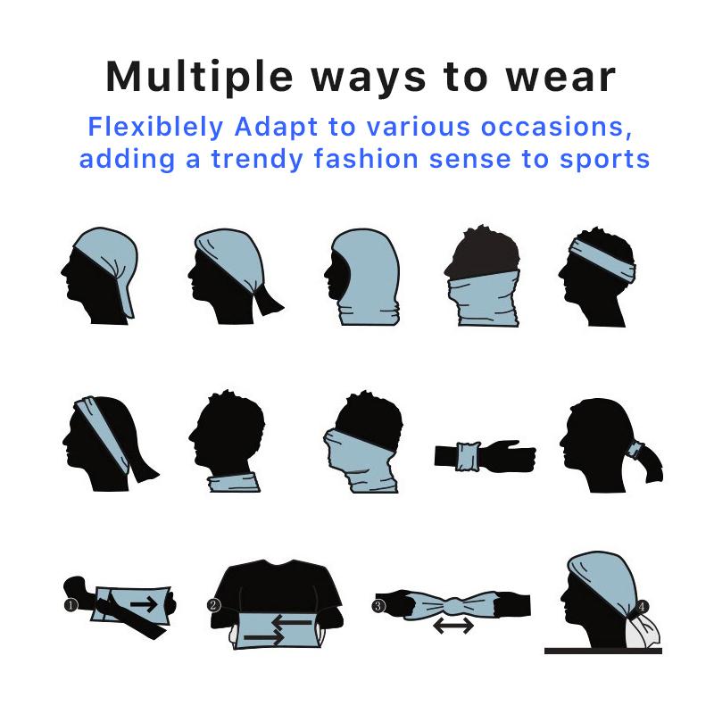 Multifunctional Solid Color Face Neck Gaiter Cooling Scarf Headwear Breathable Face Cover Bandana Sun Protection For Cycling Running