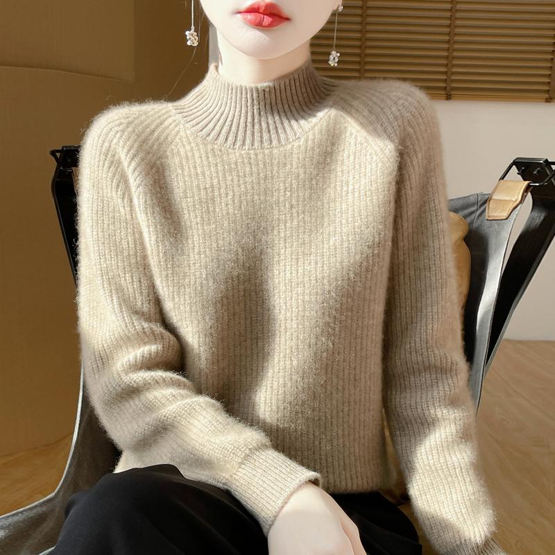 Women Sweater 100% Wool MODERN NEW SAGA Turtleneck Knit Pullover Thick Winter Jumpers Female Knit Tops