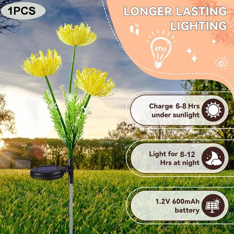 Solar Powered Spider Lily Flower Stake Lights Waterproof Outdoor Garden Decor Lamp for Yard Patio Camping Wedding Decoration