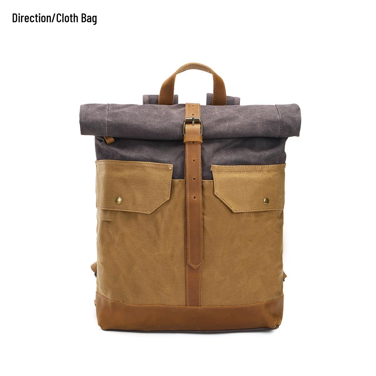 

Мужской винтажный холщовый рюкзак: Большая вместимость для ноутбуков, походов и коротких поездок темно-серого