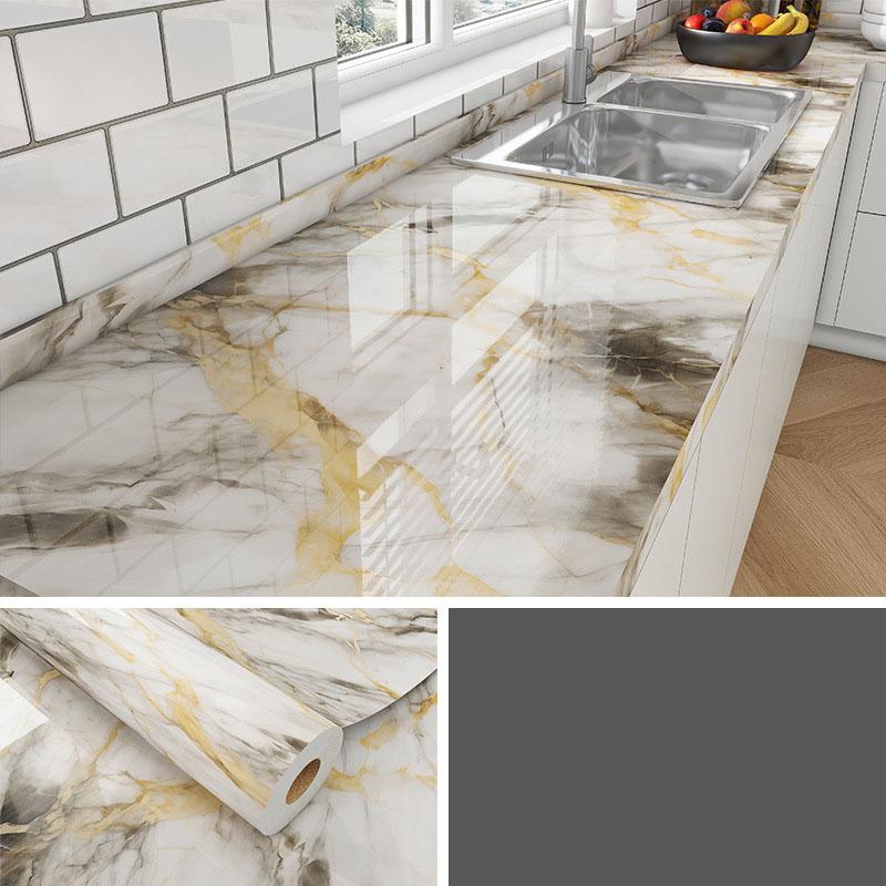 Marble Self Adhesive Film - Heat Resistant Kitchen Countertop Sticker, Waterproof Oil Proof Peel and Stick Wallpaper for Cabinet Refinishing