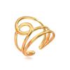 Minimalist Adjustable Geometric Gold-Plated Stainless Steel Ring for Women