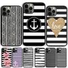 Black White Stripes Phone Case Cover For iPhone 17 Air 15 16 14 13 12 Pro Max 11 Pro Max Plus Coque Shell