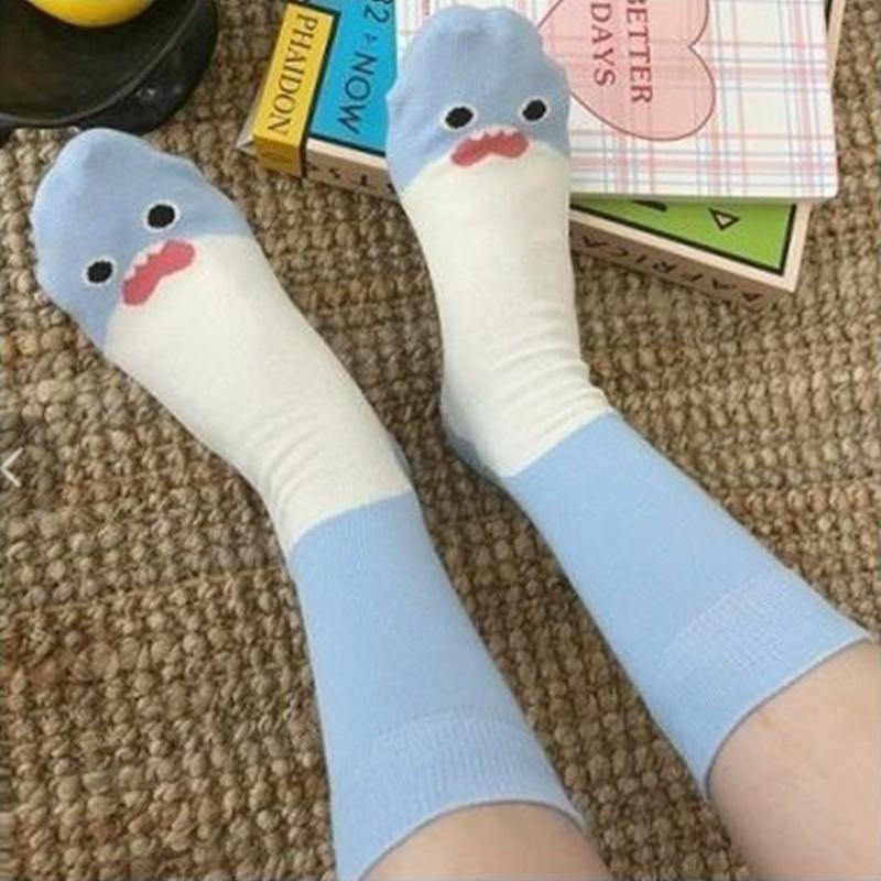 

Cute Cartoon Expression Crew Socks – Colorful Funky Mid-Calf Socks for Women & Teens One Size