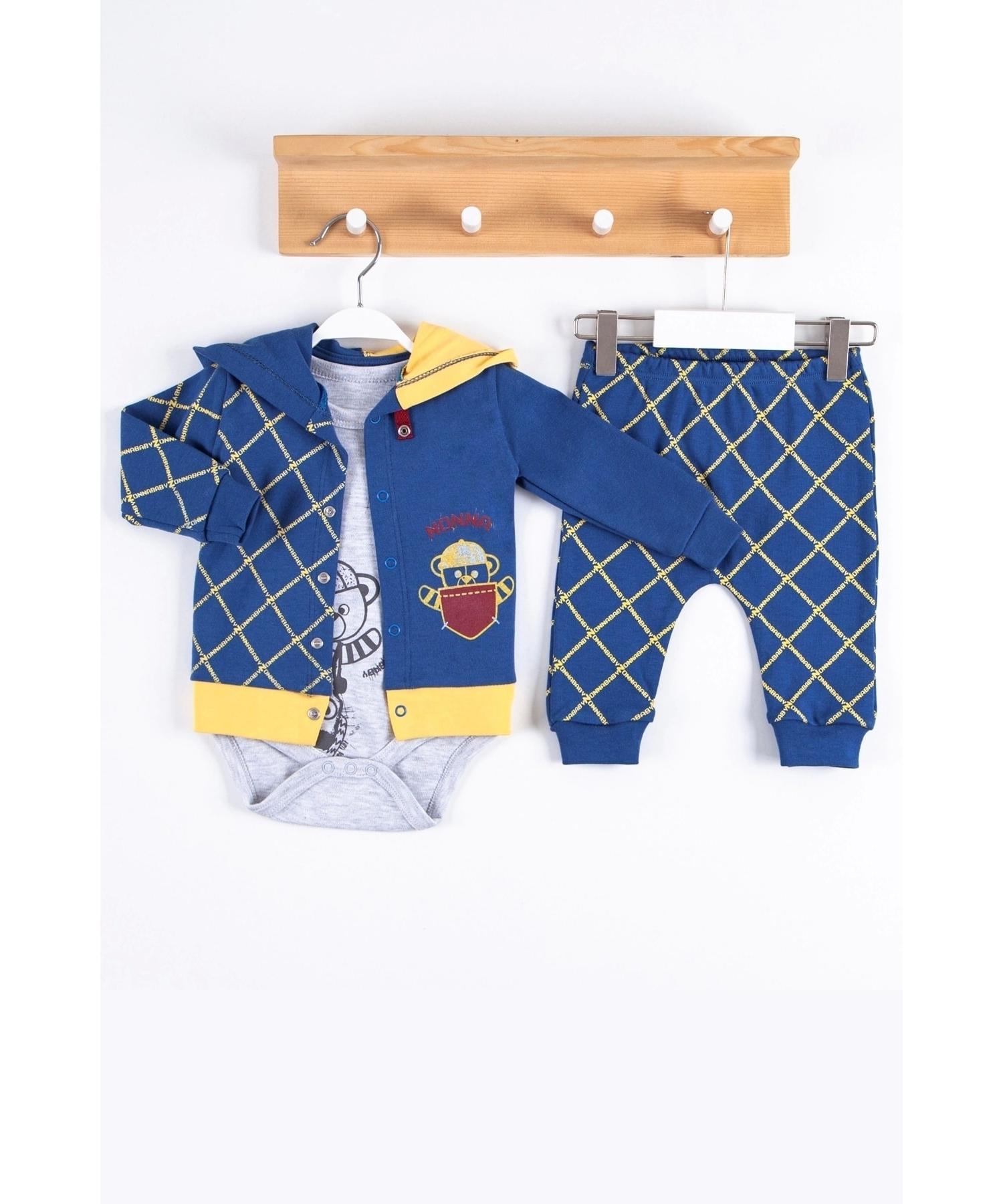 

Pocket Patterned Hooded 100% Cotton Cardigan 3-pack Men s Suit
