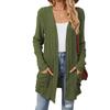 Fall Winter Women's Solid Color Ribbed Brushed Pocket Cardigan Long Sleeve Jacket, Leisure Foreign Trade for Europe America