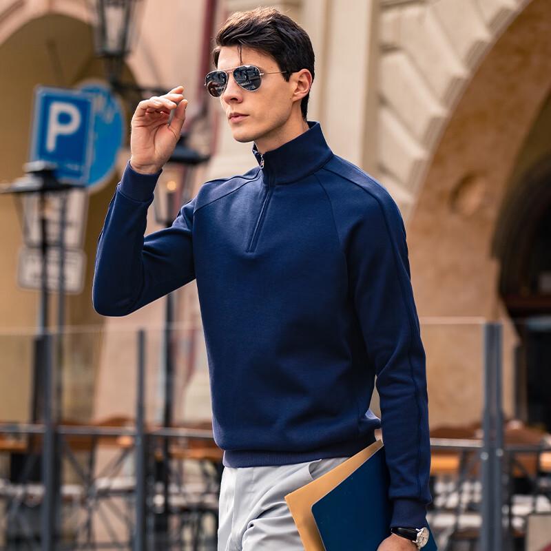 Mr. Bu Men's Zipper Half-High Collar Windproof Sweatshirt