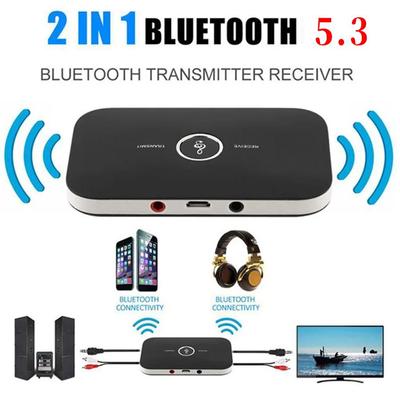 Bluetooth 5.3 Audio Sender Empfänger Adapter RCA 3,5mm AUX-Buchse Stereo Musik Player USB Drahtloser Audio Dongle Konverter Für Auto PC TV