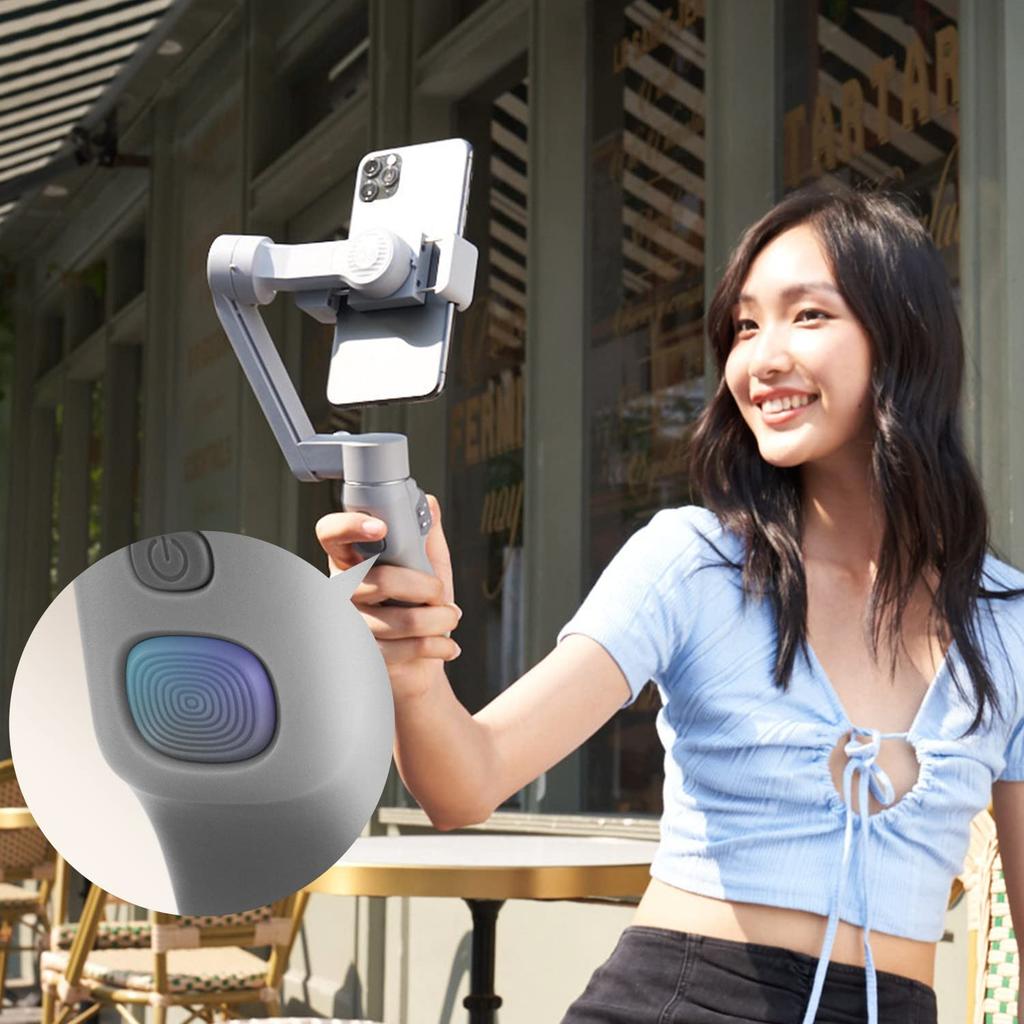 Gimbal Zhi Yun ZHIYUN SMOOTH Q3 para Smartphone com LED Leve Cinza [Garantia Oficial], Estabilizador de 3 Eixos, Luz Embutida, Sistema de Dobra Deslizante,