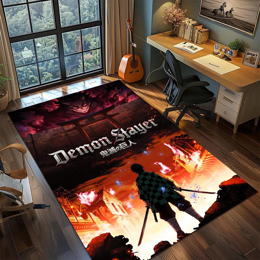 Demon Slayer Carpet Floor Mat Washable Large Area Non Slip Gamer Bedroom Home Room Decor YUN6512