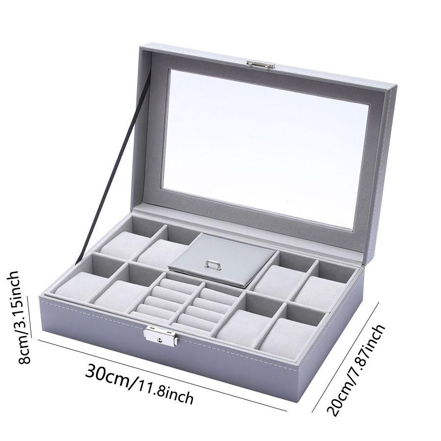 Delesys 2/3/4/5/6/8/9/10/12/20 Slots Household Multi Functional Watch And Jewelry Storage Box Pu Leather Watch Display Case