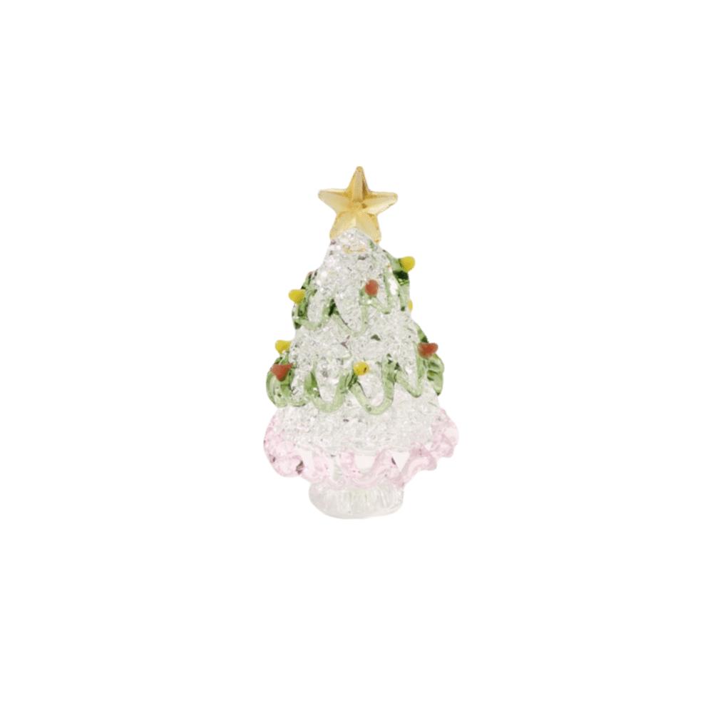 Miniature Christmas Tree Miniature Glass Handcrafted Glass Sculpture Desktop Decoration