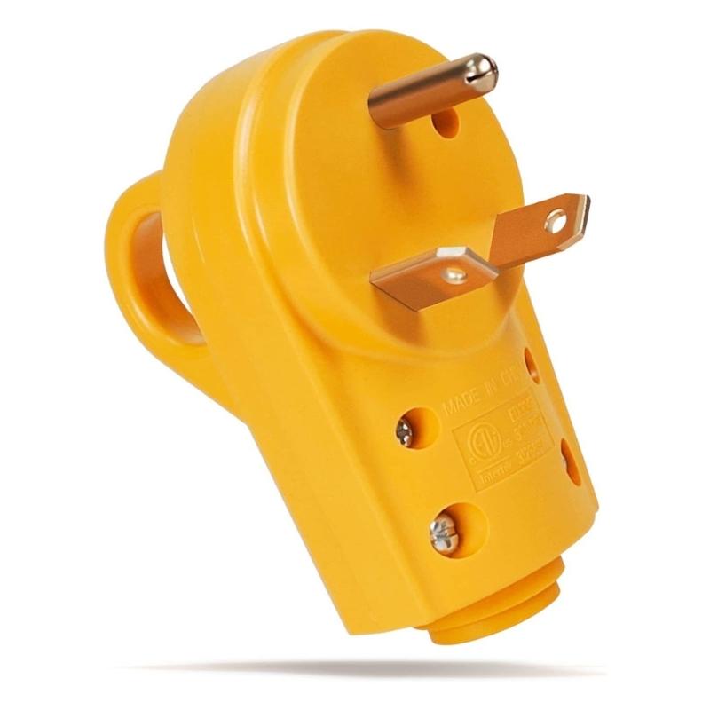 Replacement RVs Receptacle Plug 30A Male/Female RVs Plug with Ergonomic Grip Handle Heavy Duty Power Plug Adapter