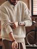 Gelanlu Men's Heavyweight Henley Knit Sweater - Autumn/Winter Thick Warm Old Money Style