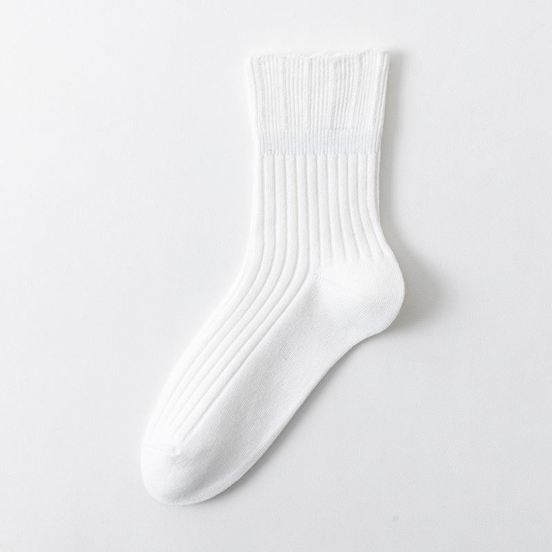 Japanese-Style Lace Trim Maternity Socks - Loose Cuffs, Non-Constricting, Cotton Comfort for Postpartum & Pregnancy.