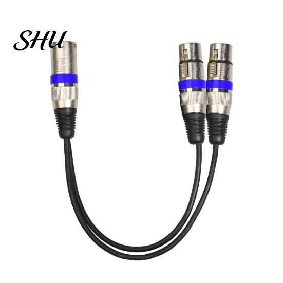 Audio Adapter Cable 30cm Anti-winding Balanced Transmission Zinc Alloy 2 in 1 Anti-interference XLR Male to Female Extension Cord for Sound Console