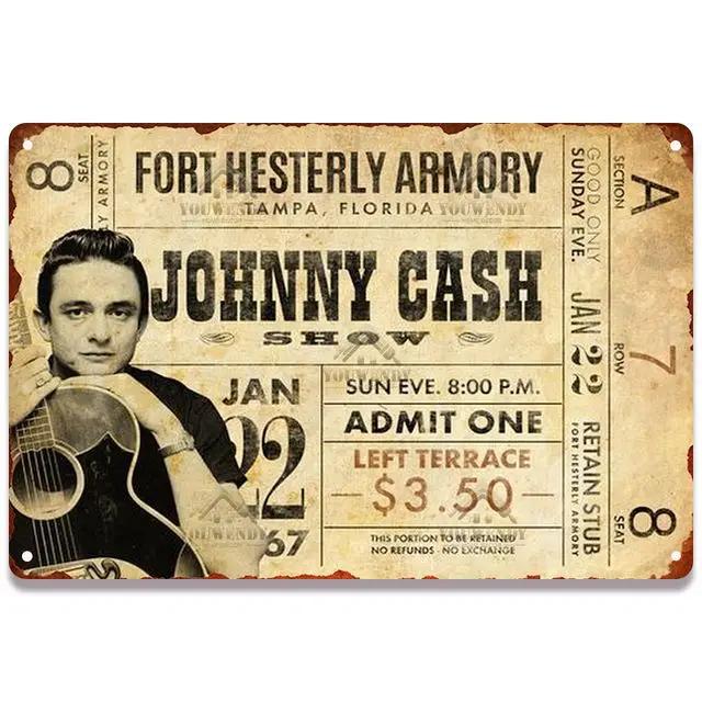 Vintage Rock Music Concert Metal Poster Sign - Art Painting Plaque - Ideal for Retro Pub Bar and Home Decoration