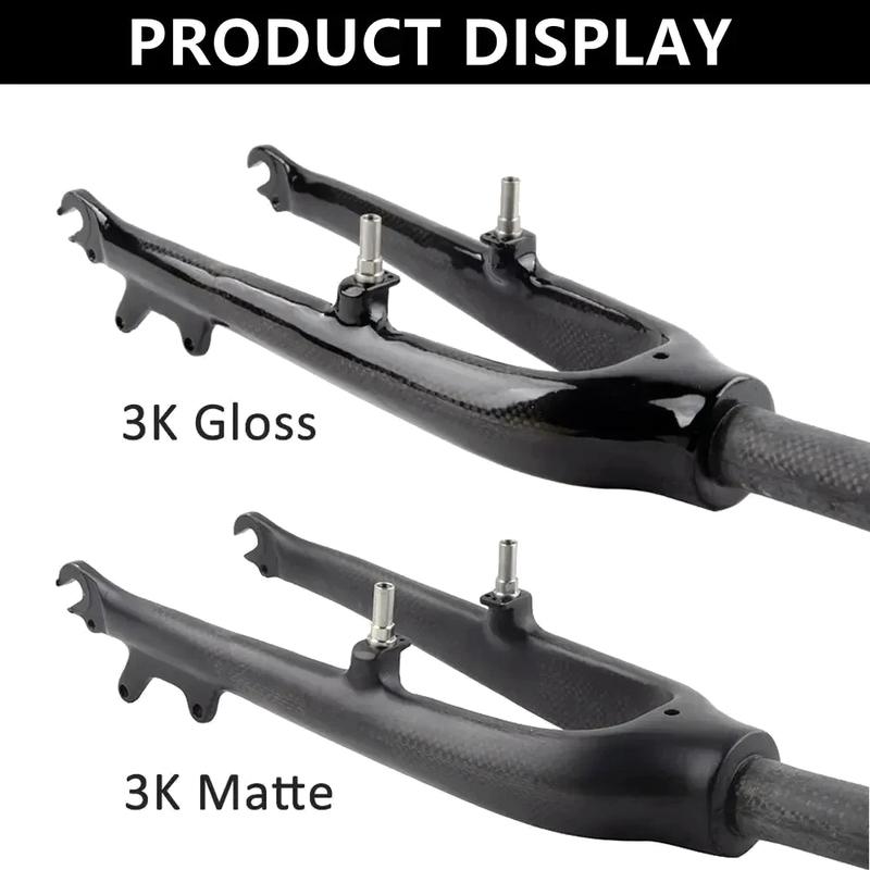 Gabeln für Fahrrad Gabeln 3K Carbon Gabeln 20 Zoll Für Faltrad BMX Kinder Rennrad Gabelstützen Scheibenbremse/V-Brake/C-Brake