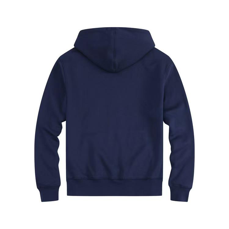 Sudadera con capucha forrada de felpa para hombre, Bordada, Corte holgado, Estilo polo Otoño/Invierno, Tallas grandes, Diseño RL