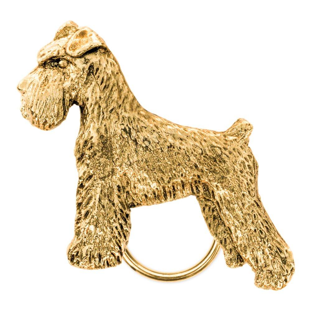 Miniature Schnauzer Made in England 22ct Gold Plated Art Dog Spectacle Holder Collection (Glasses Holder)