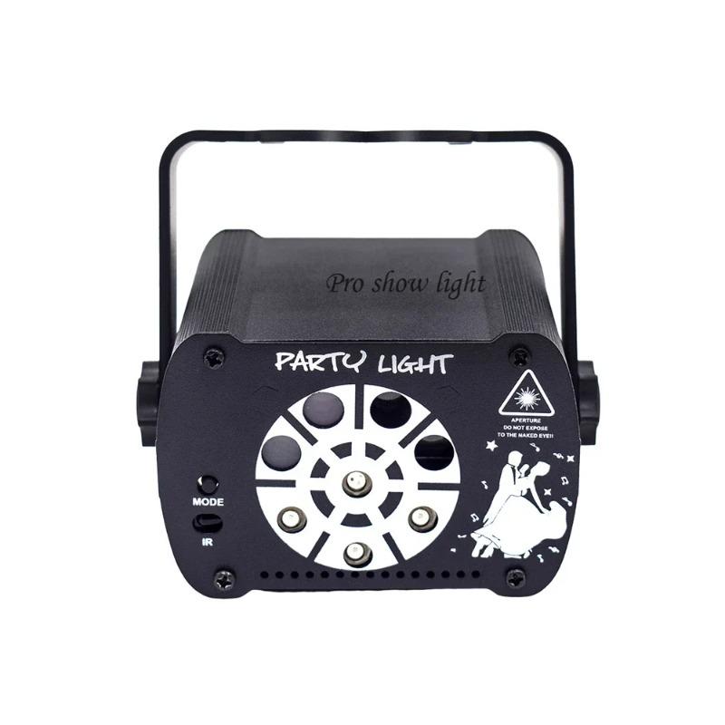 8 Holes Party Lights UV DJ Disco Lights Remote Control Rechargeable Laser Lights Flash Stage Lighting Effect LED Light for Club