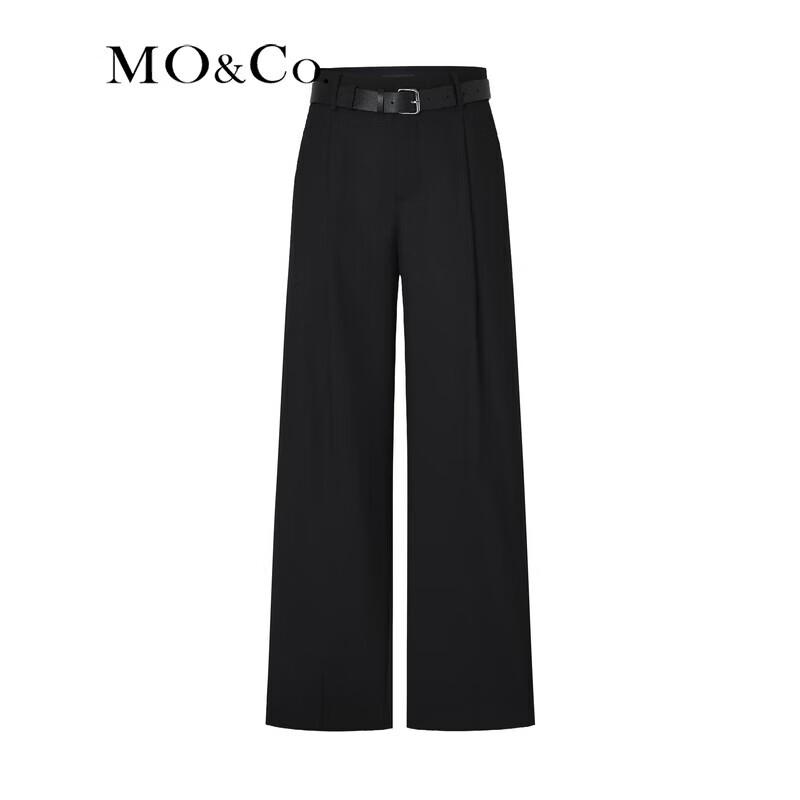 MO&Co. High-Waist Straight Wide-Leg Casual Trousers