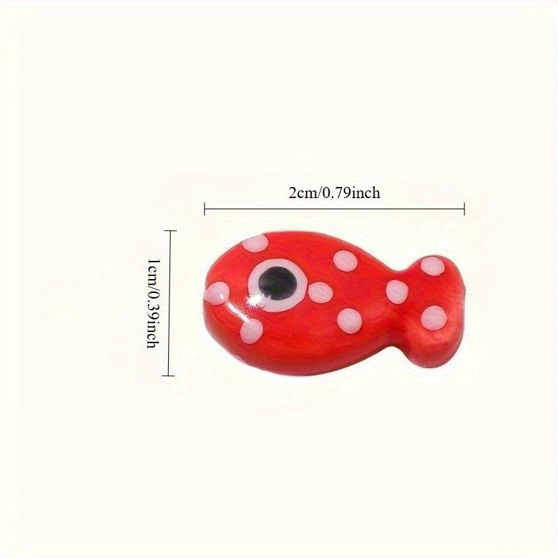 [Polka Dot Fish Beads] Polka Dot Ceramic Fish Beads - Assorted Colors, Jewelry Making Supplies for DIY Crafts & Accessories.